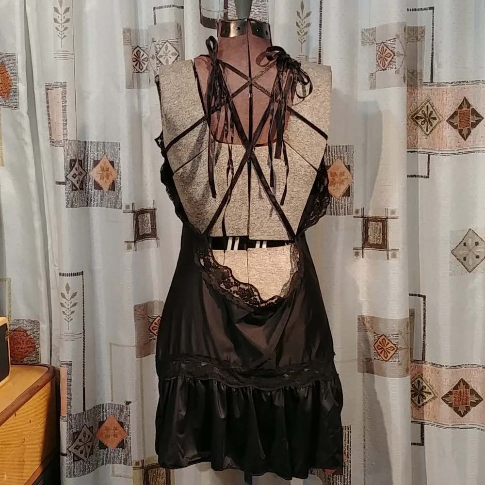 My My My Black Satin Nightie - Picture 3 of 7